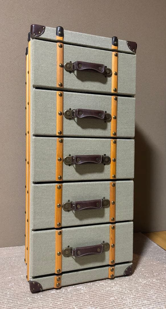 トランク風 ファブリックチェスト 引き出し5段