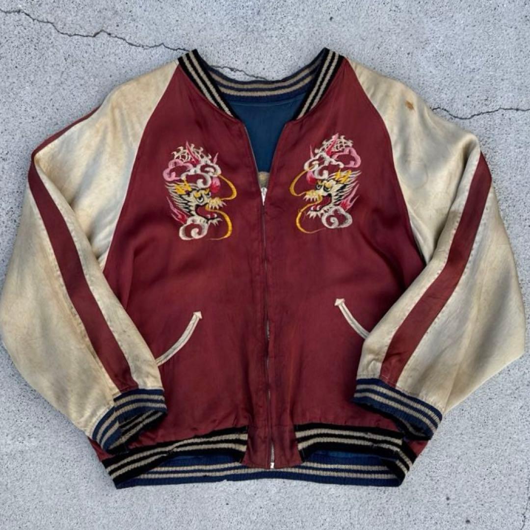 【専用】40s~50s スカジャン スーベニアジャケット 顔虎 綿無し