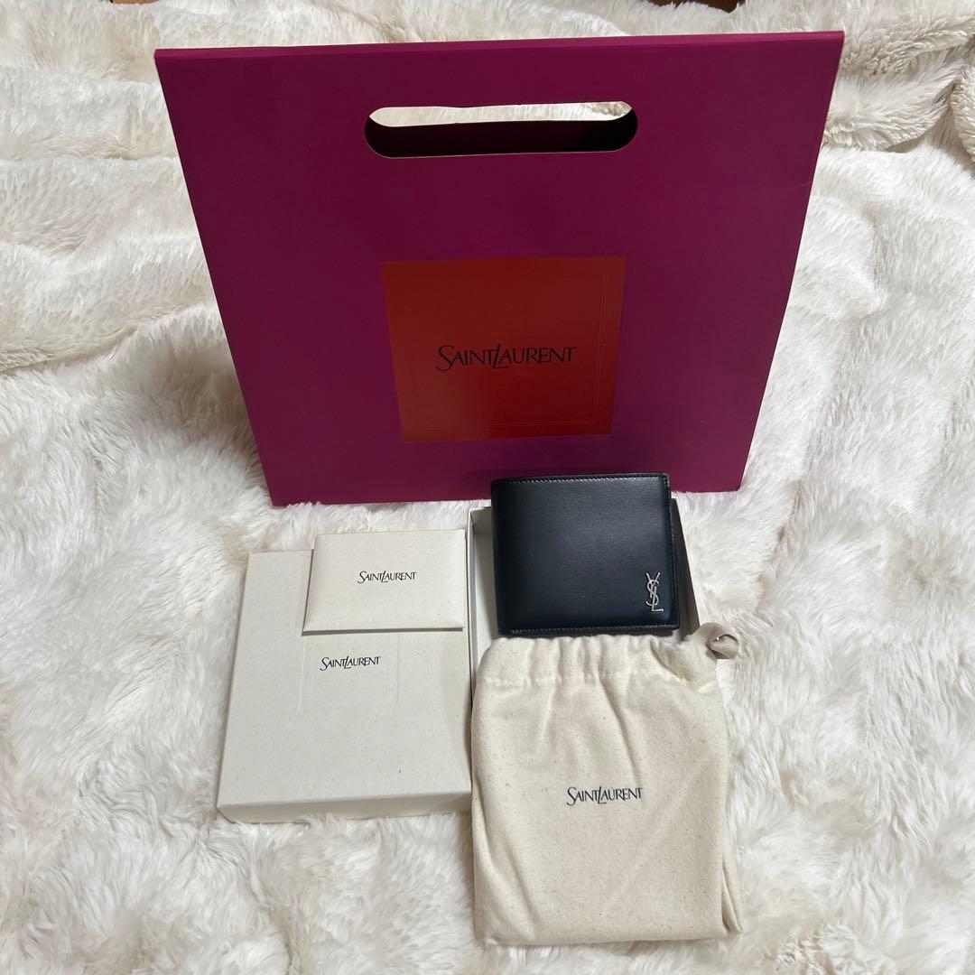 【新品】SAINT LAURENT メンズ　二つ折り財布　ウォレット