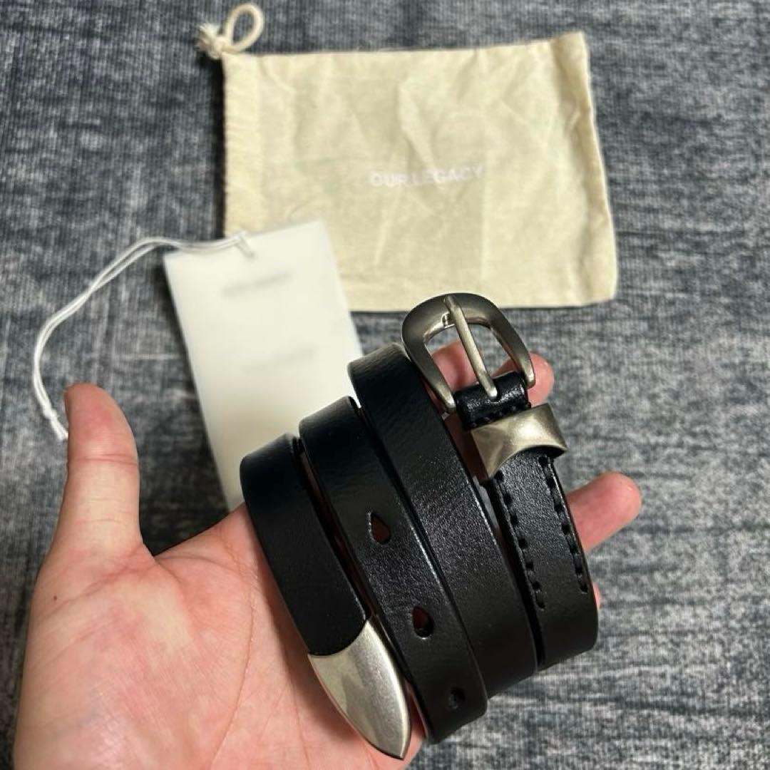 OUR LEGACY ブラックレザー ベルト S 70