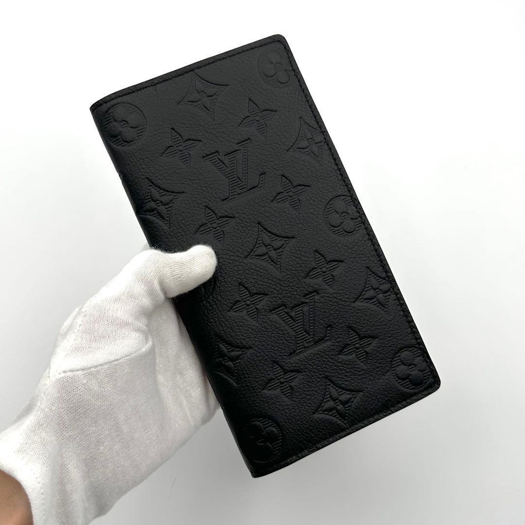 【新品同様】ルイヴィトン シャドウ ポルトフォイユ ブラザ 長財布 メンズ 黒