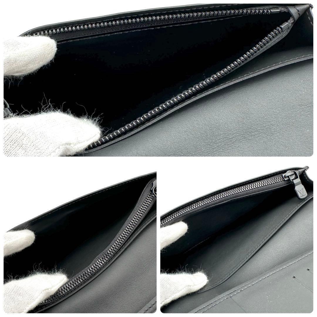 【新品同様】ルイヴィトン シャドウ ポルトフォイユ ブラザ 長財布 メンズ 黒