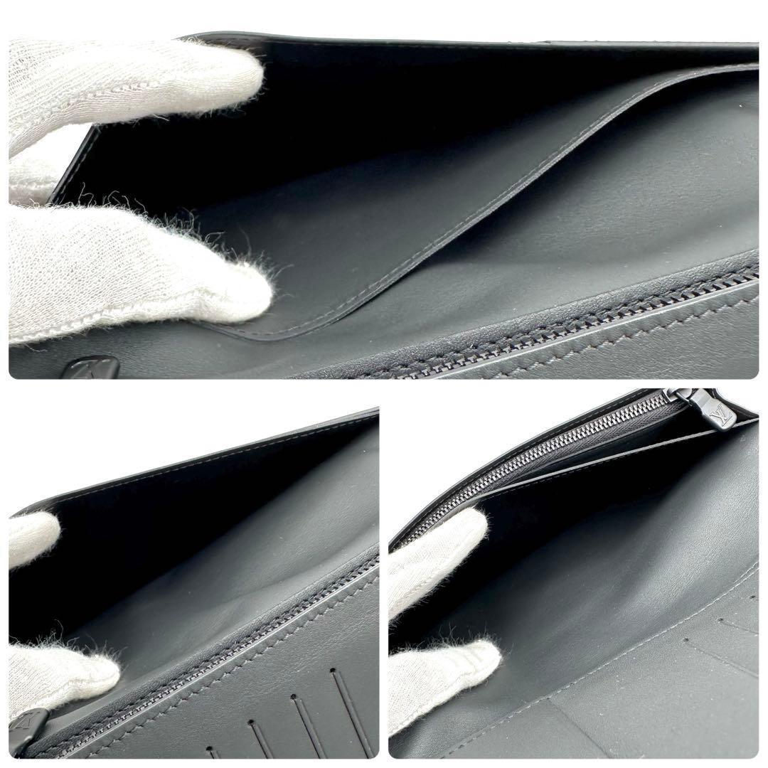 【新品同様】ルイヴィトン シャドウ ポルトフォイユ ブラザ 長財布 メンズ 黒