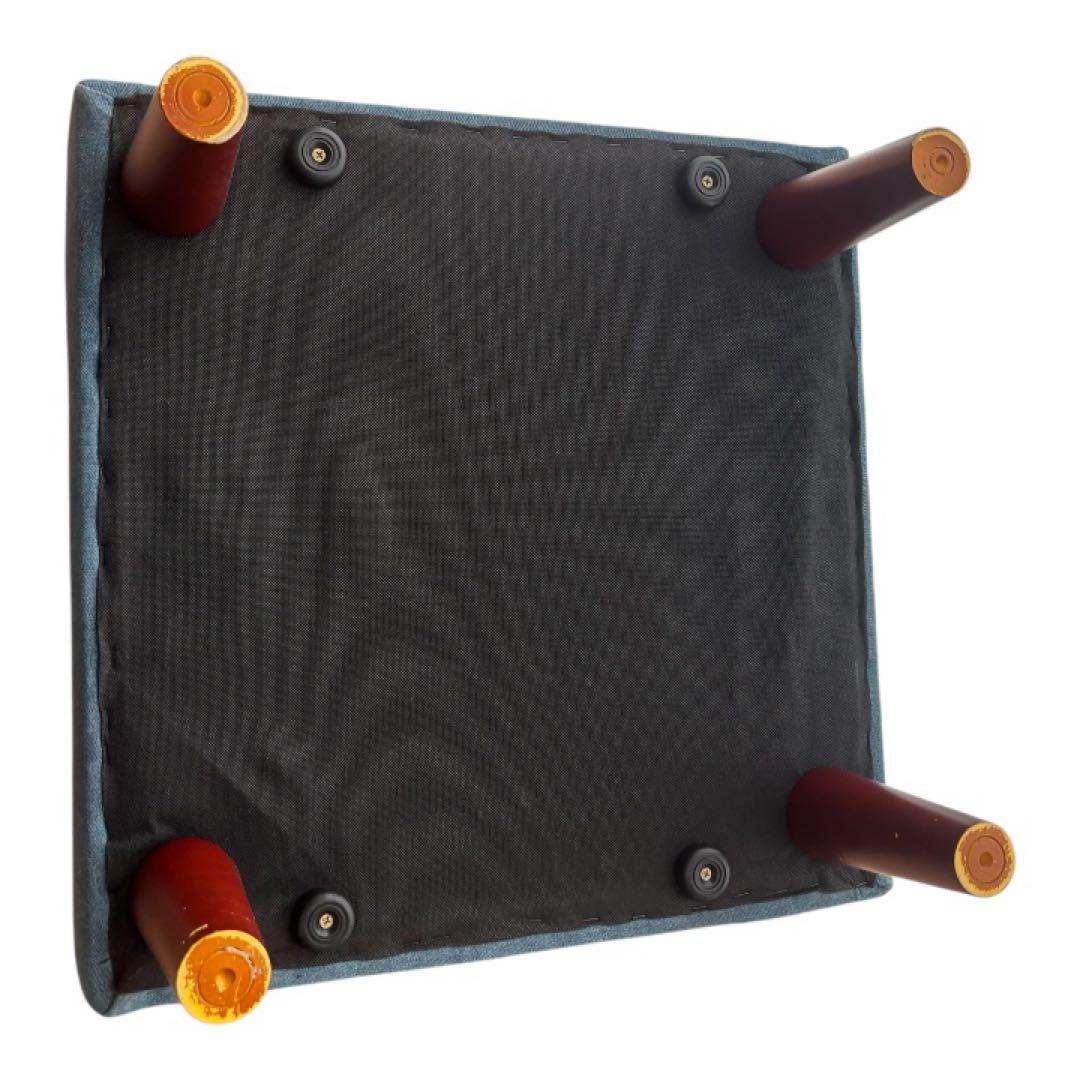 オットマン スツールデニム柄 実木製ソファストール 北欧 モダン 足置き台　椅子