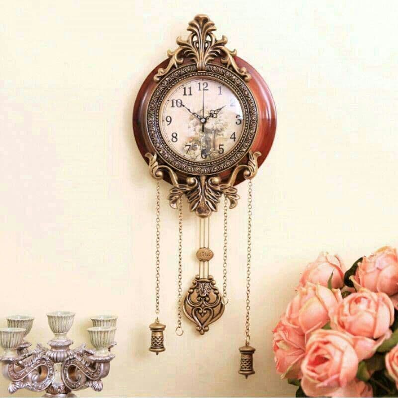 壁掛け時計 振子時計 静音時計 木製 アンティーク調