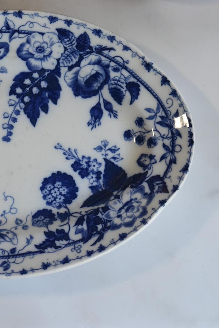 パンダ　クレイユモントロー 鈴蘭　ミュゲ　 オーバル皿