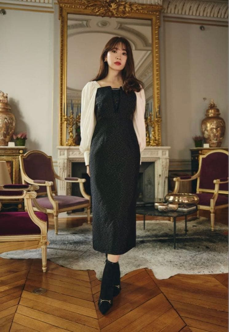 ワンピース Crillon Crystal Pearl Jaquard Dress