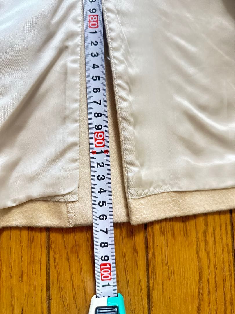 高級 ef-de カシミヤ100％ ベルテッドロングコート ベージュ 9号 M