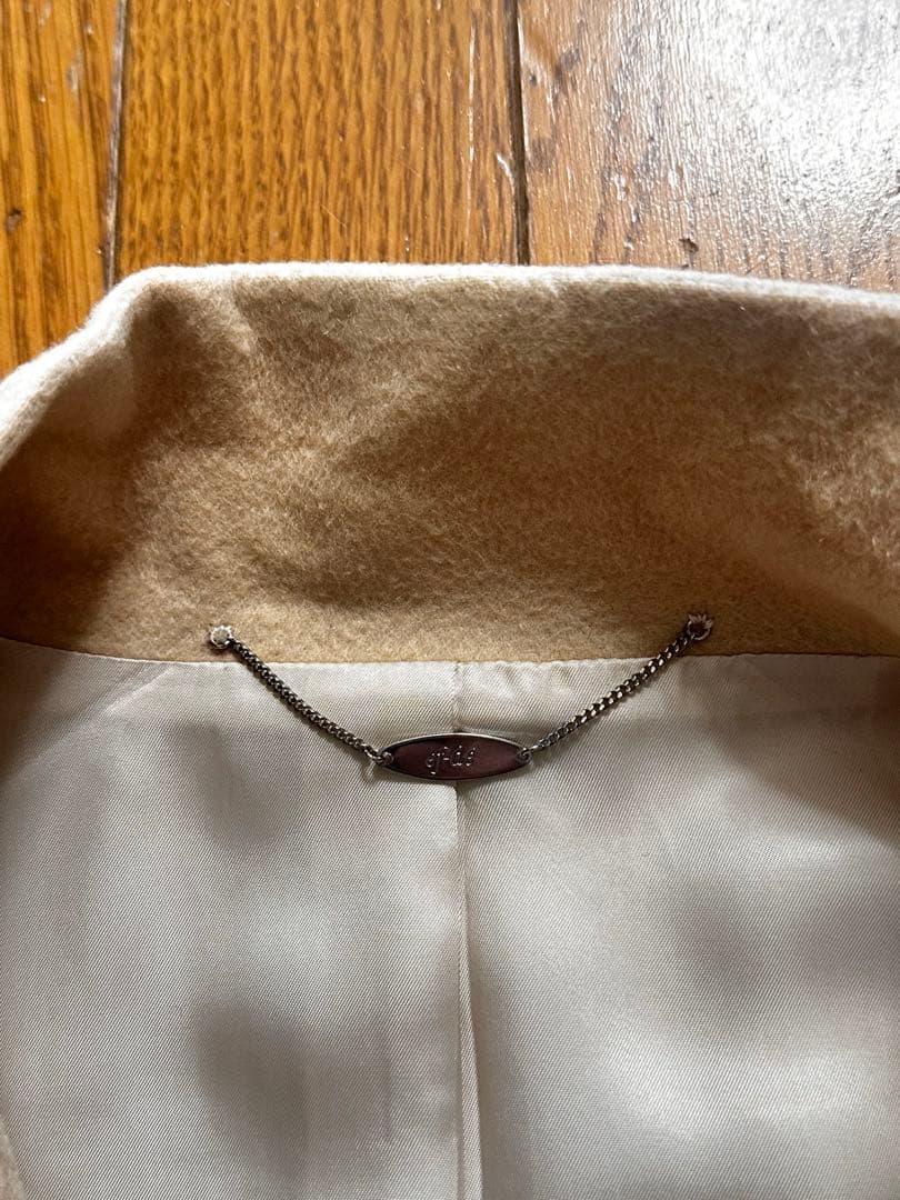 高級 ef-de カシミヤ100％ ベルテッドロングコート ベージュ 9号 M