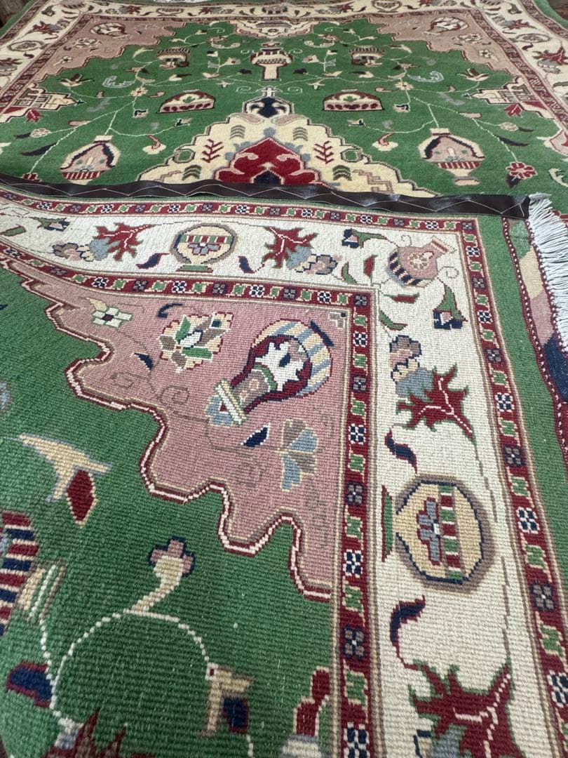 高級 ペルシャ 手織り ラグ