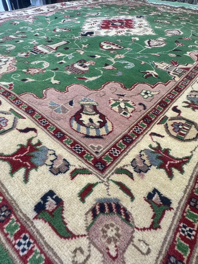 高級 ペルシャ 手織り ラグ