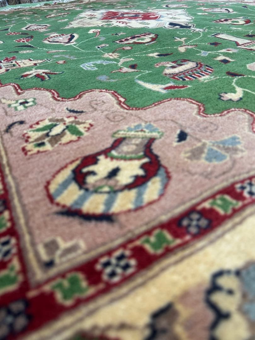 高級 ペルシャ 手織り ラグ