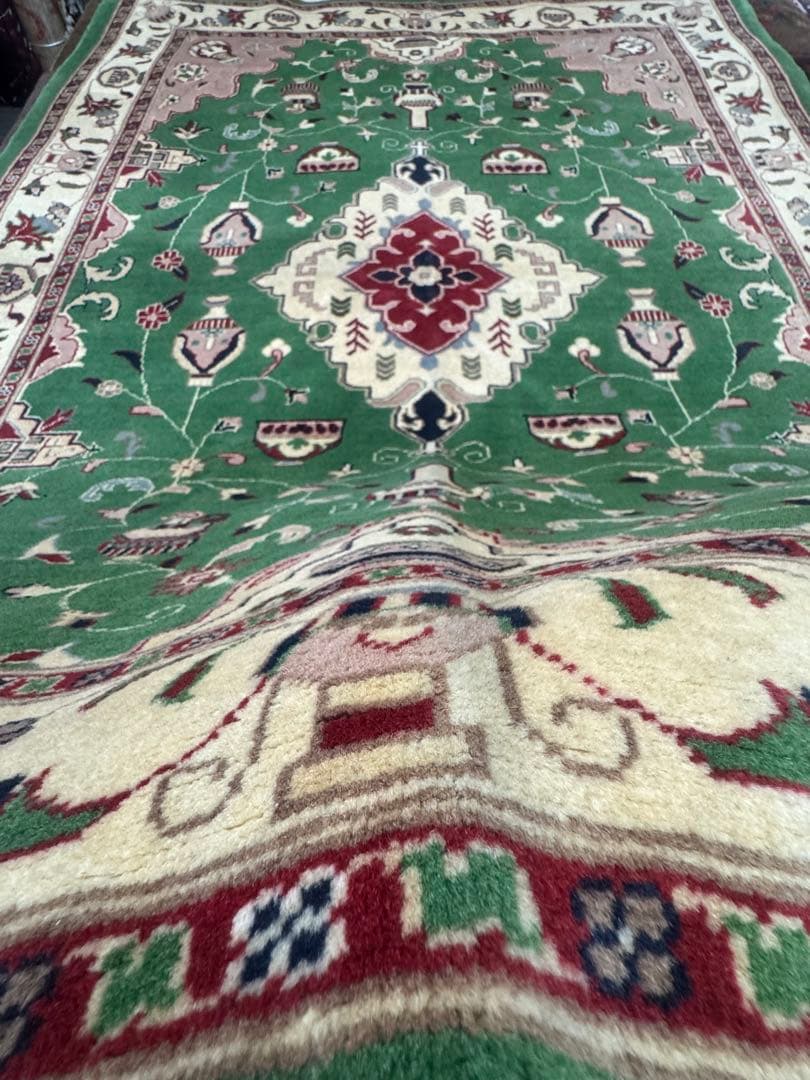 高級 ペルシャ 手織り ラグ