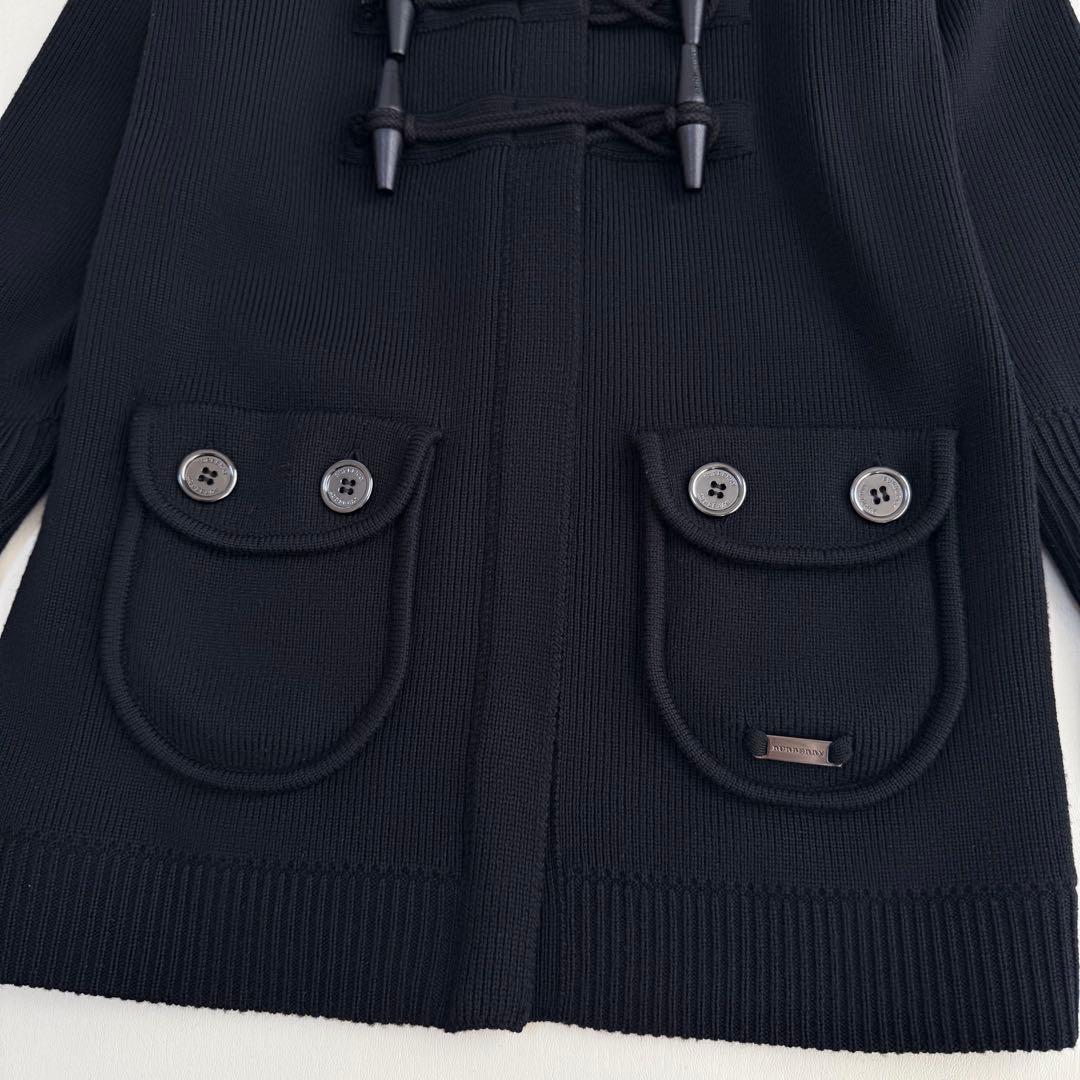 バーバリーロンドン✨大きめ✨ダッフルロングカーディガン（XL）ブラック　ジッパー