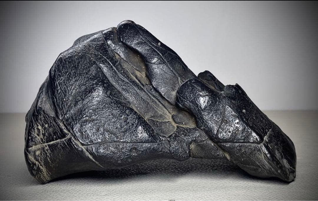 2239 紀州古谷石 銘『 兜 』ウブ   出世石 桐箱付 水石 骨董 盆石