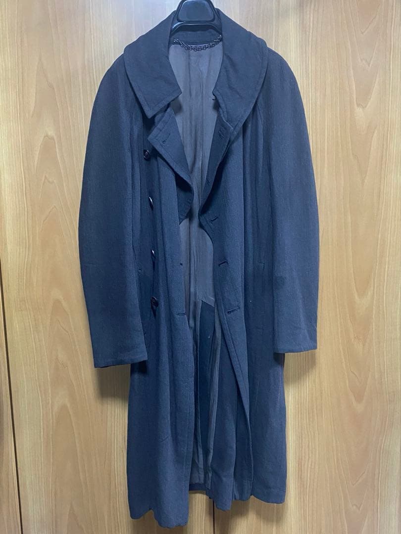 Julius 7ユリウス　ダークグレー トレンチコート ダブルブレスト