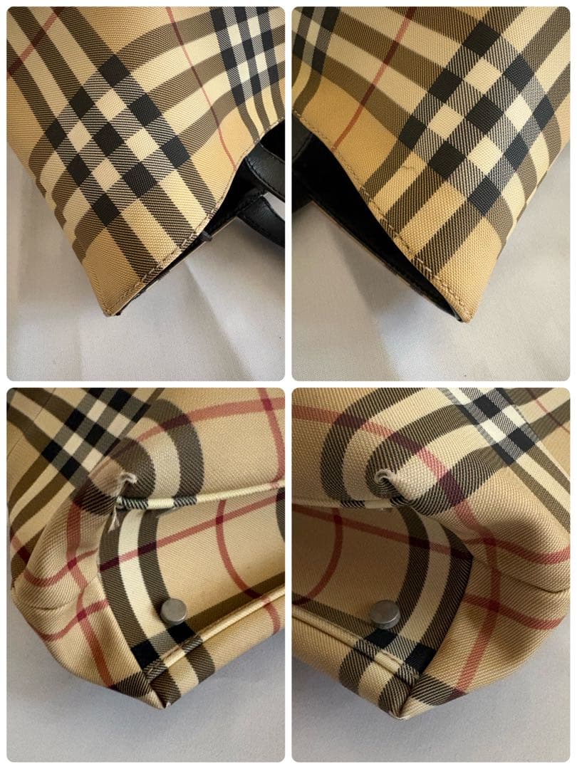 【BURBERRY LONDON】ノバチェック PVC ロゴ金具 底鋲