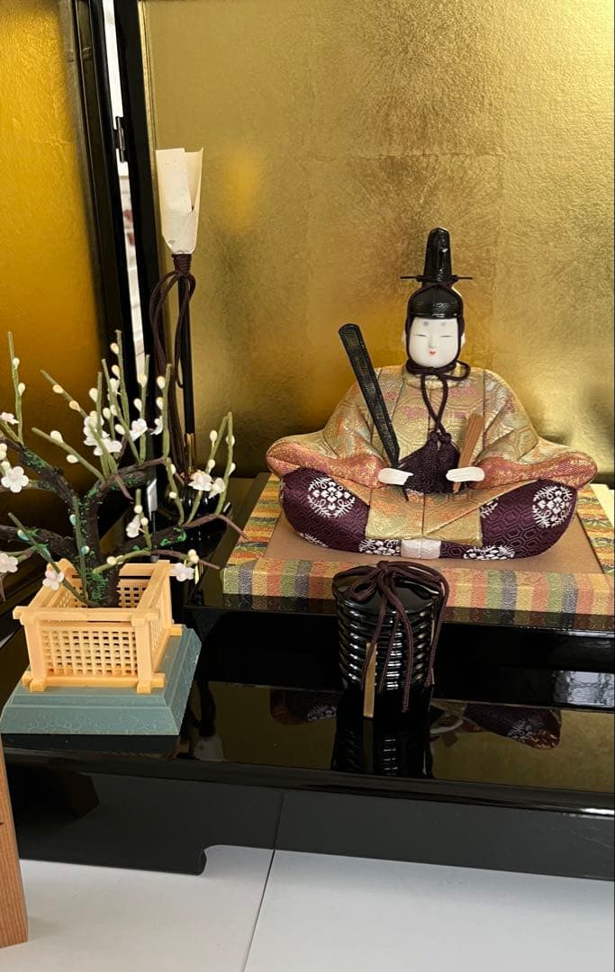 最終お値引き❗️伝統的雛人形・ひな人形・木目込・一秀作・葵雛・親王飾り・屏風台座