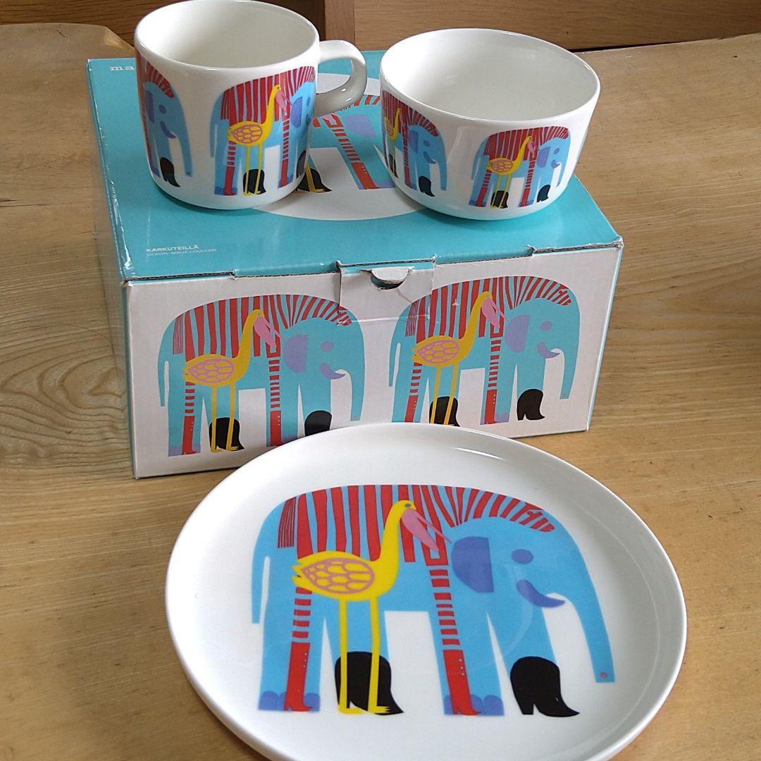 未使用【廃盤】マリメッコKARKUTEILLA キッズ食器セット