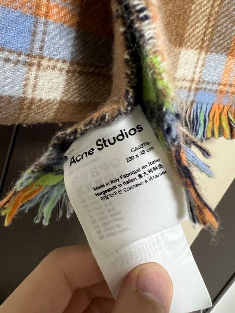 Acne Studios チェック柄マフラー 230x38cm