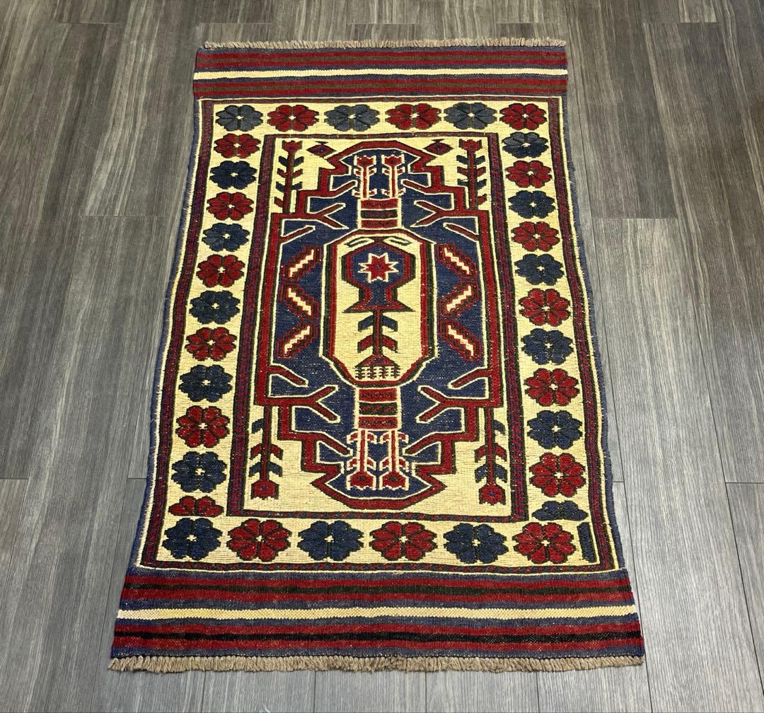 ヴィンテージ トライバルラグスマックキリムアフガニスタン手織り