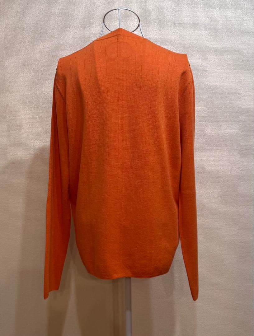 HERMES Hロゴ ニット Mサイズ メリノウール オレンジ イタリア製