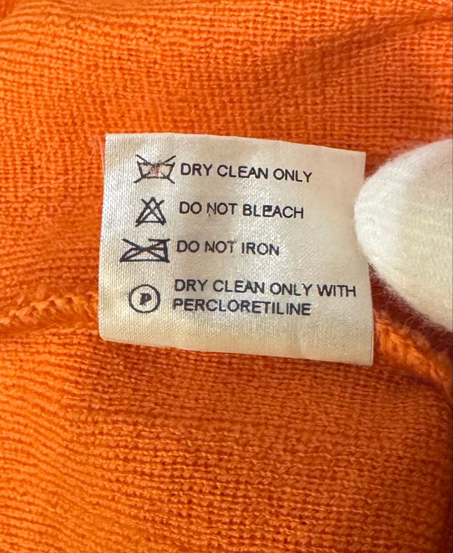 HERMES Hロゴ ニット Mサイズ メリノウール オレンジ イタリア製