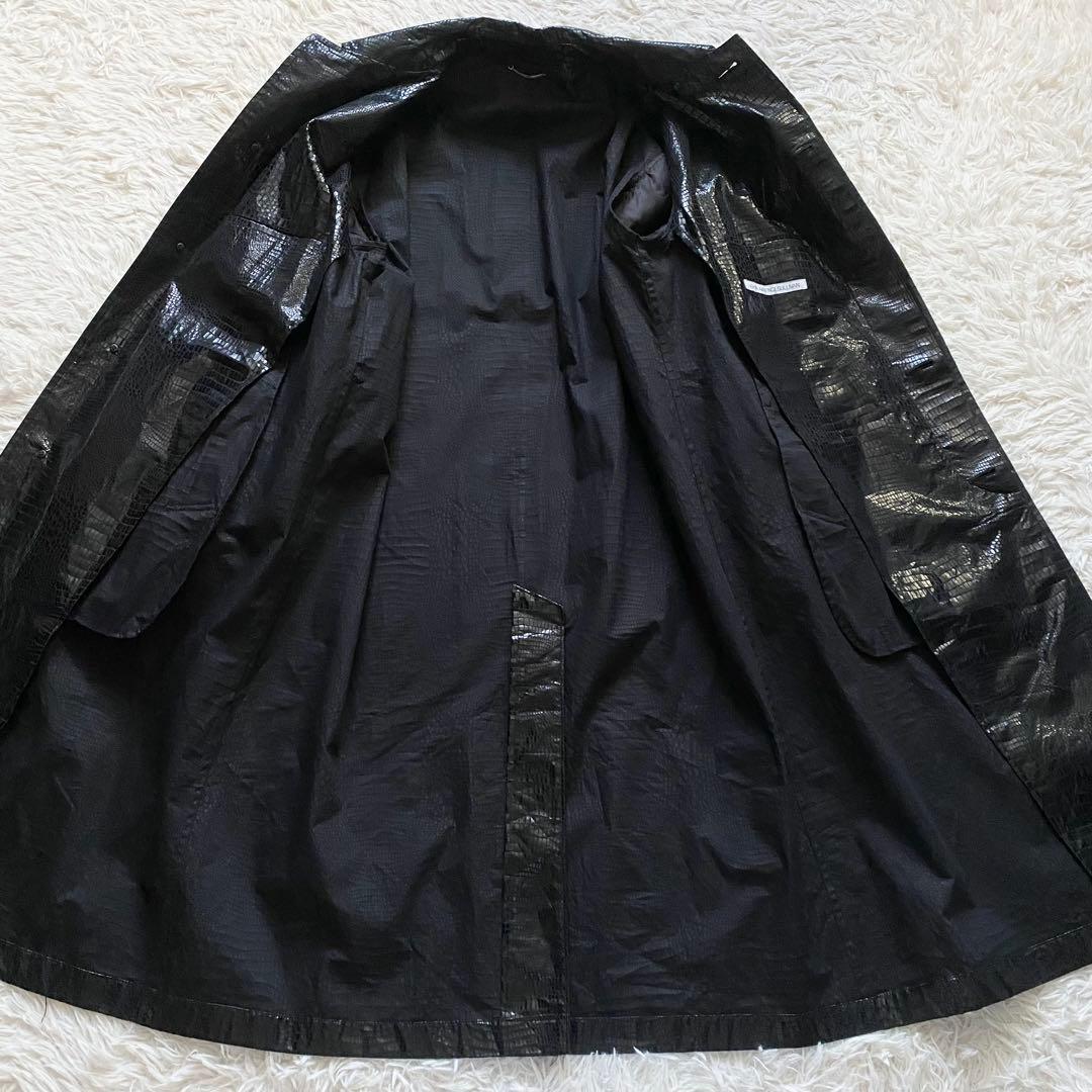 極美品■ジョンローレンサリバン　クロコダイルエンボス加工　バルカラーコート　44