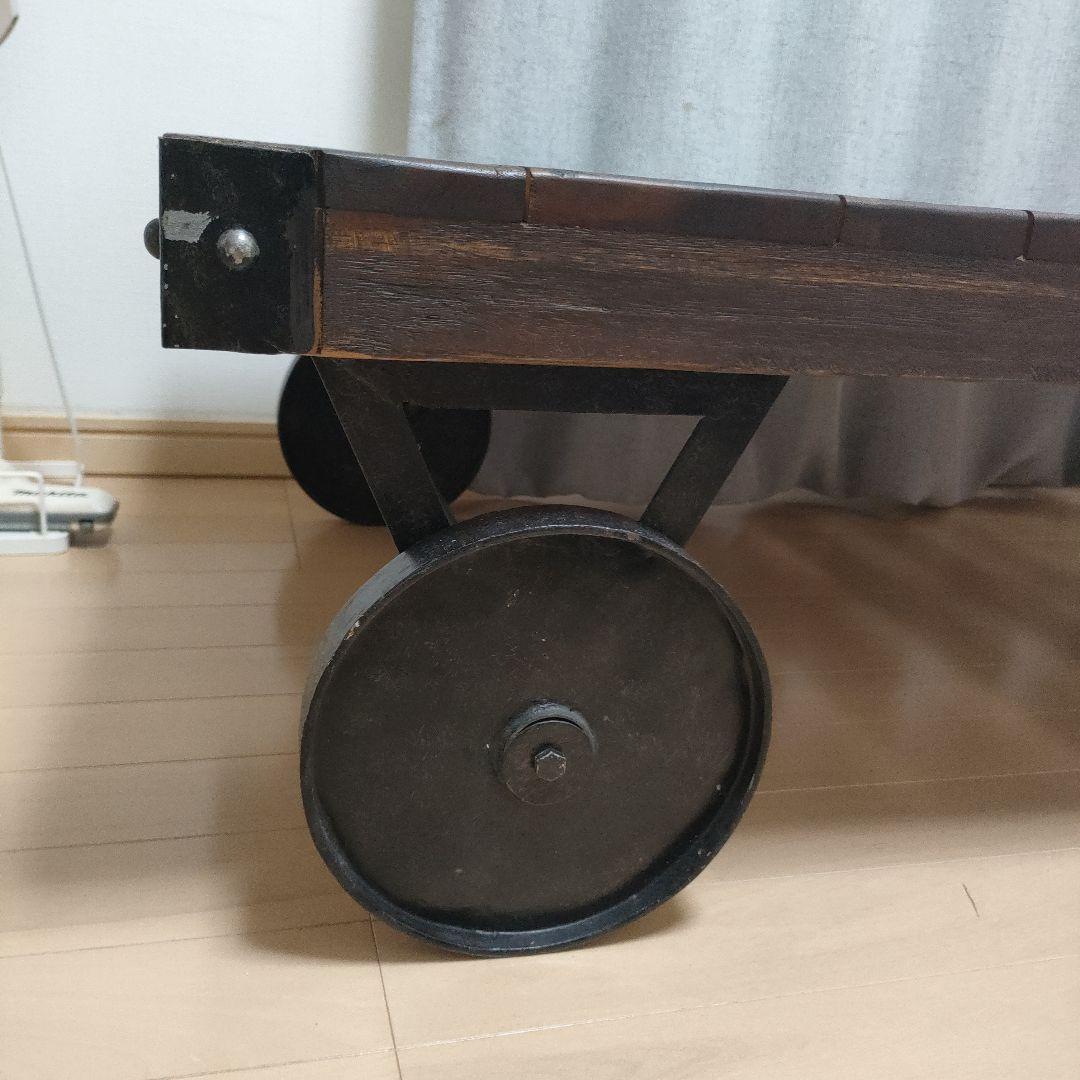 木製ローテーブル ダークブラウン