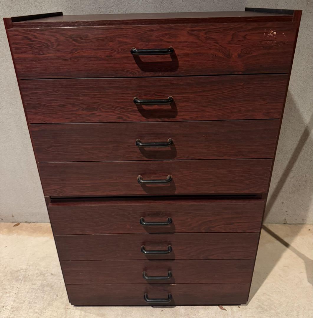 カセットテープ 収納棚　8段　上下分割　引き出し　ラック