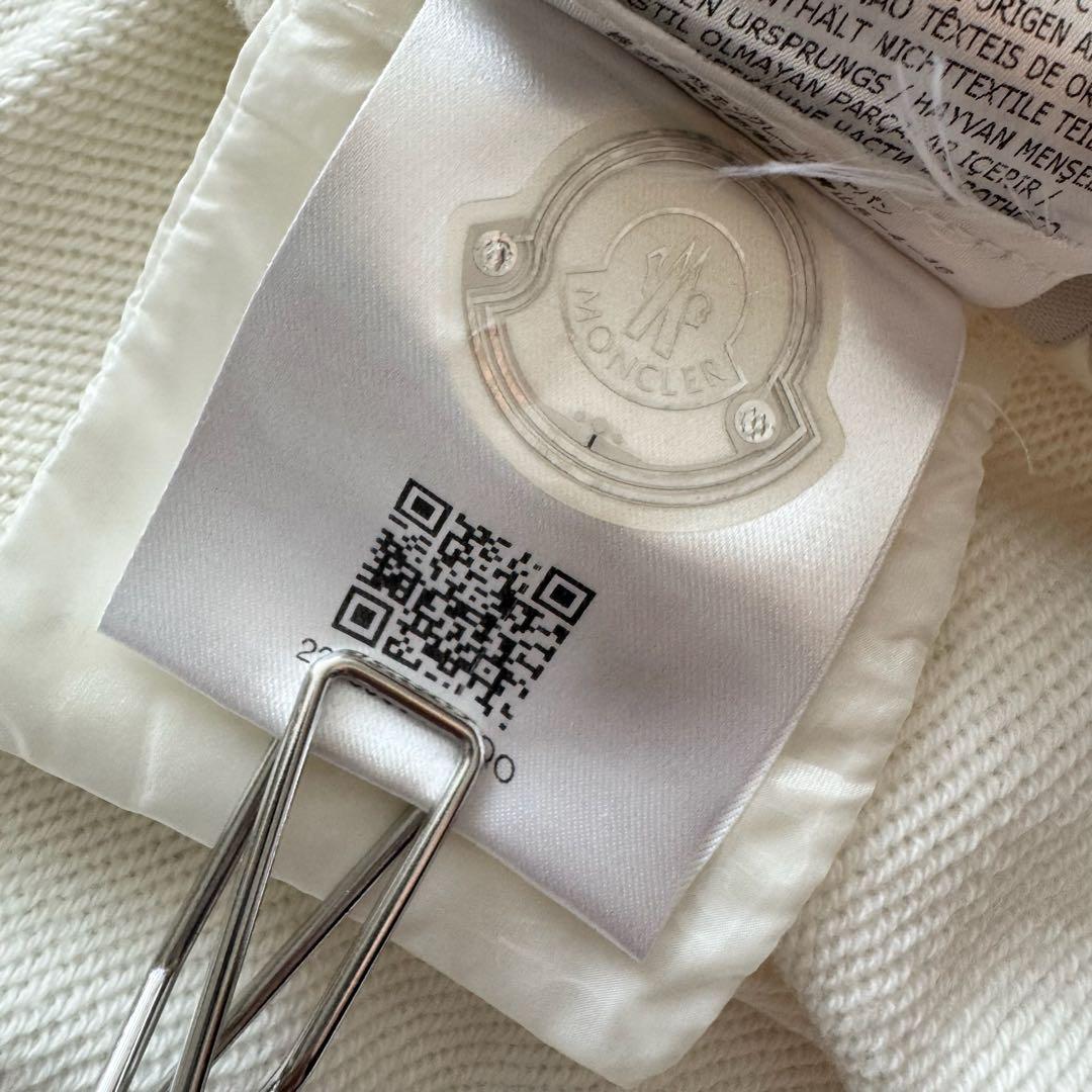 モンクレール　ダウンベスト　MAGLIA　ロゴワッペン　白　S　ニット切替