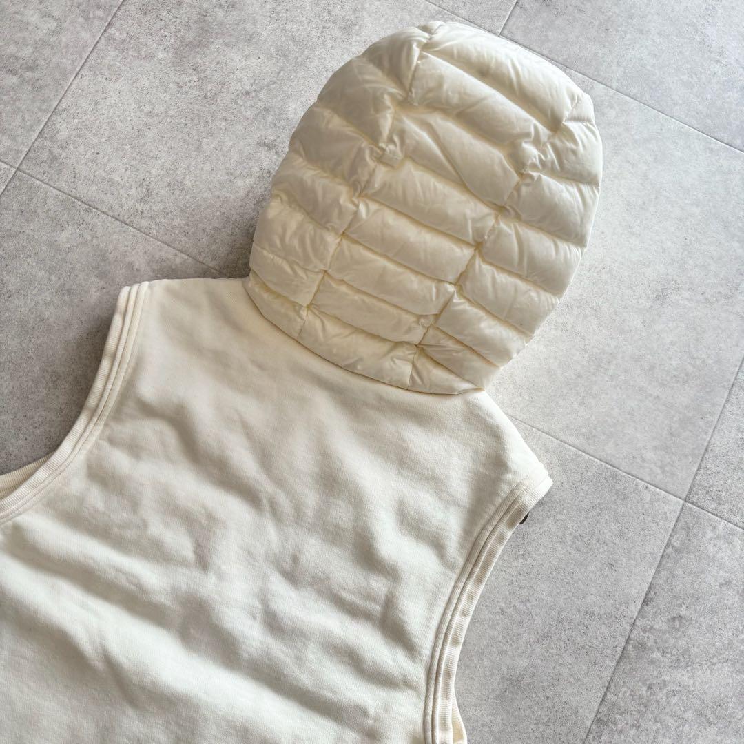 モンクレール　ダウンベスト　MAGLIA　ロゴワッペン　白　S　ニット切替