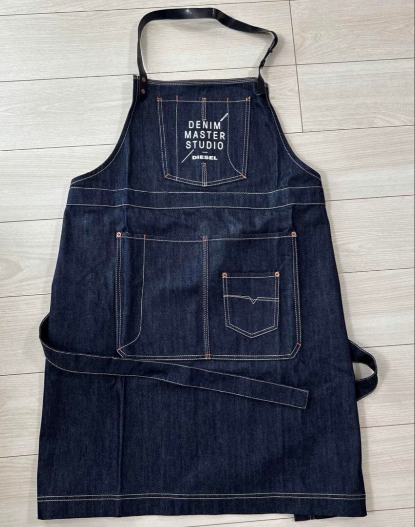 DIESEL エプロン　デニム　メンズ　ワークエプロン　レザー　キャンプ　男性用