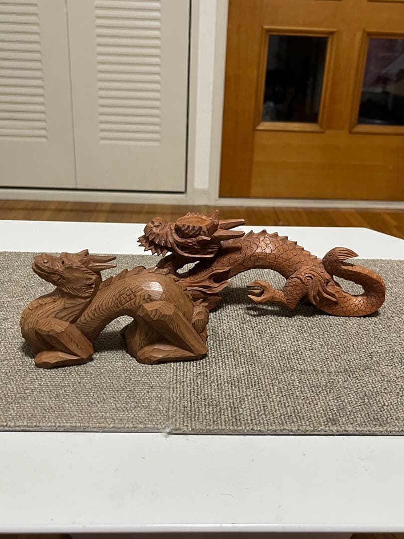 一位一刀彫 下谷高広 龍 置物 木彫り 伝統工芸 木彫 作家物 飛騨 高山一位