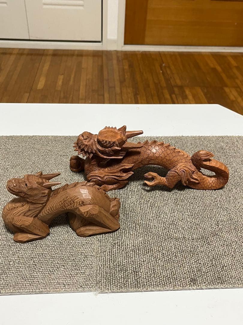 一位一刀彫 下谷高広 龍 置物 木彫り 伝統工芸 木彫 作家物 飛騨 高山一位