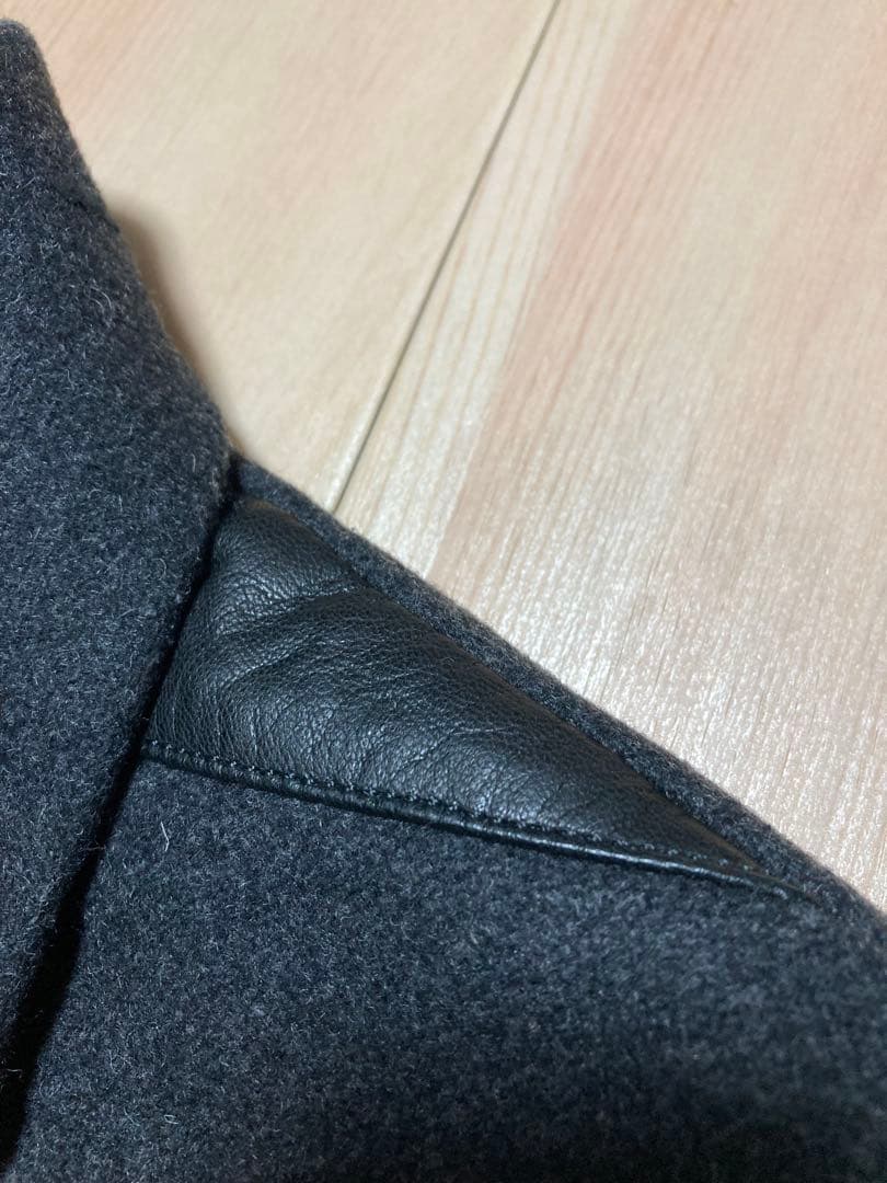 DIESEL ディーゼル　袖レザー切り替えウールコート