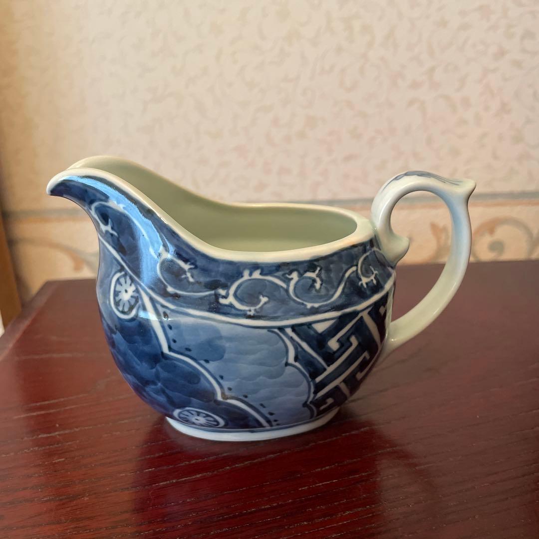 有田焼　陶祥窯　祥瑞　手描き　ティーポット　シュガー　クリーマー　染付