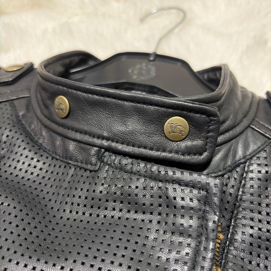 美品 BURBERRY BLUE LABAL 羊革 レザー ダブルライダース