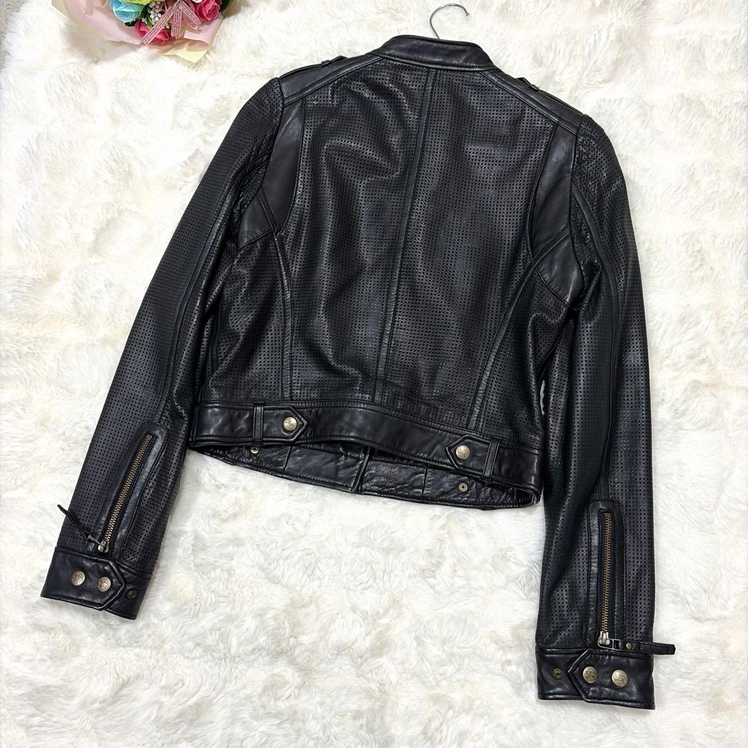 美品 BURBERRY BLUE LABAL 羊革 レザー ダブルライダース