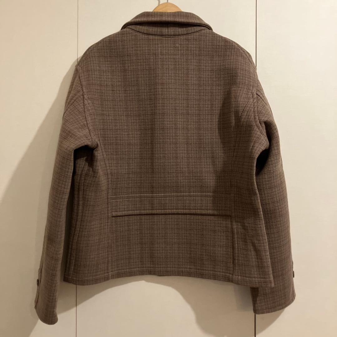 アットラスト ウールスポーツジャケット 42 チェック グレーパープル系