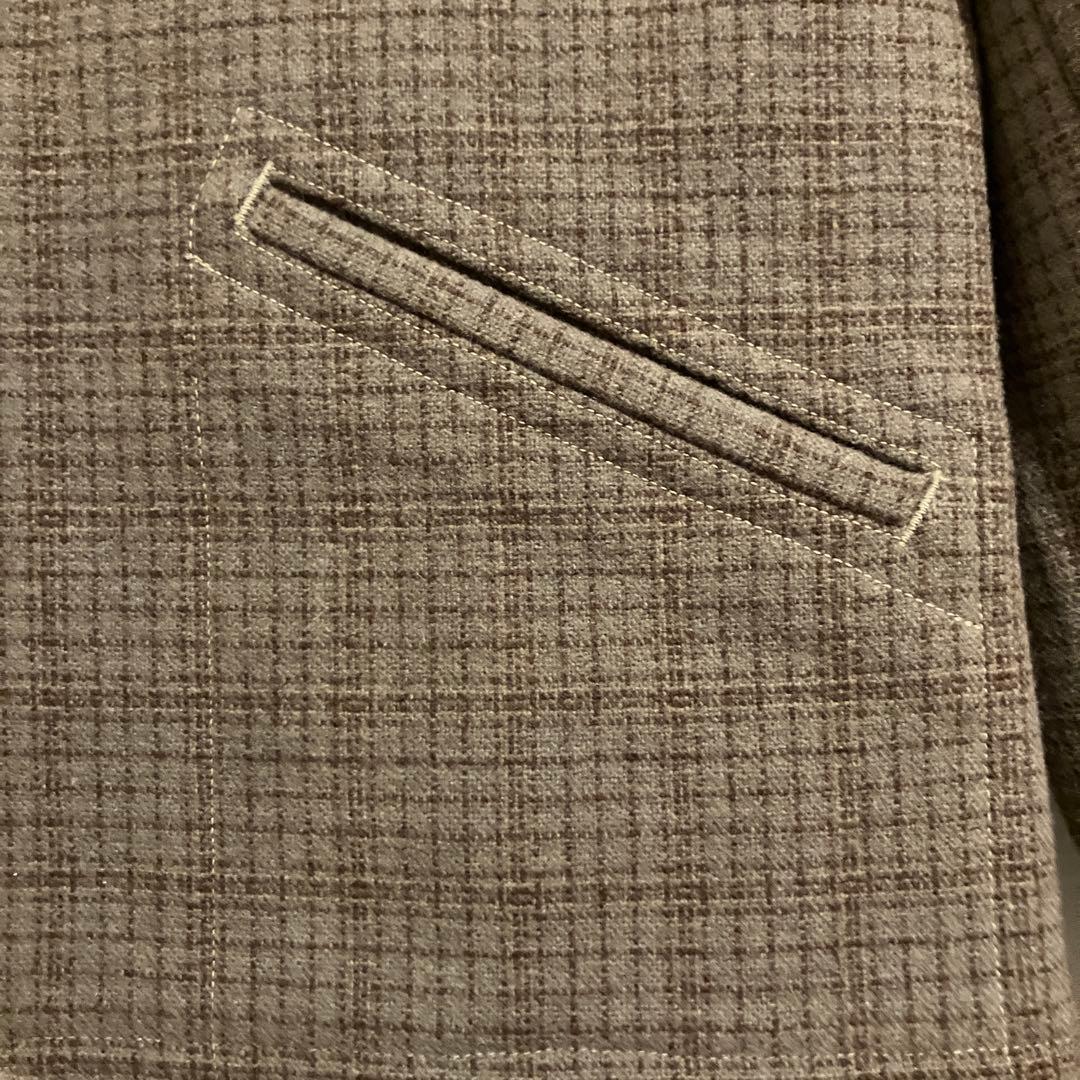 アットラスト ウールスポーツジャケット 42 チェック グレーパープル系