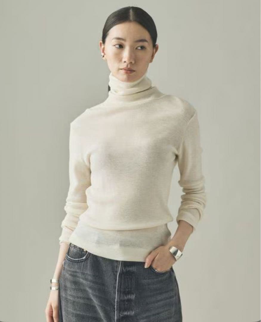 Curensologyウールテレコタートルニット　ホワイト