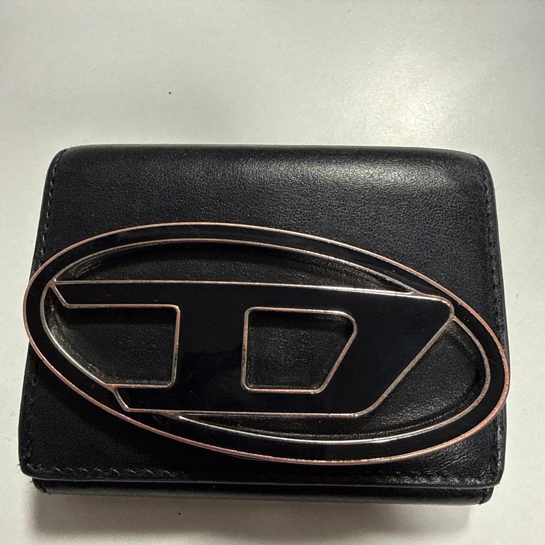 DIESEL ブラックレザー 三つ折り財布