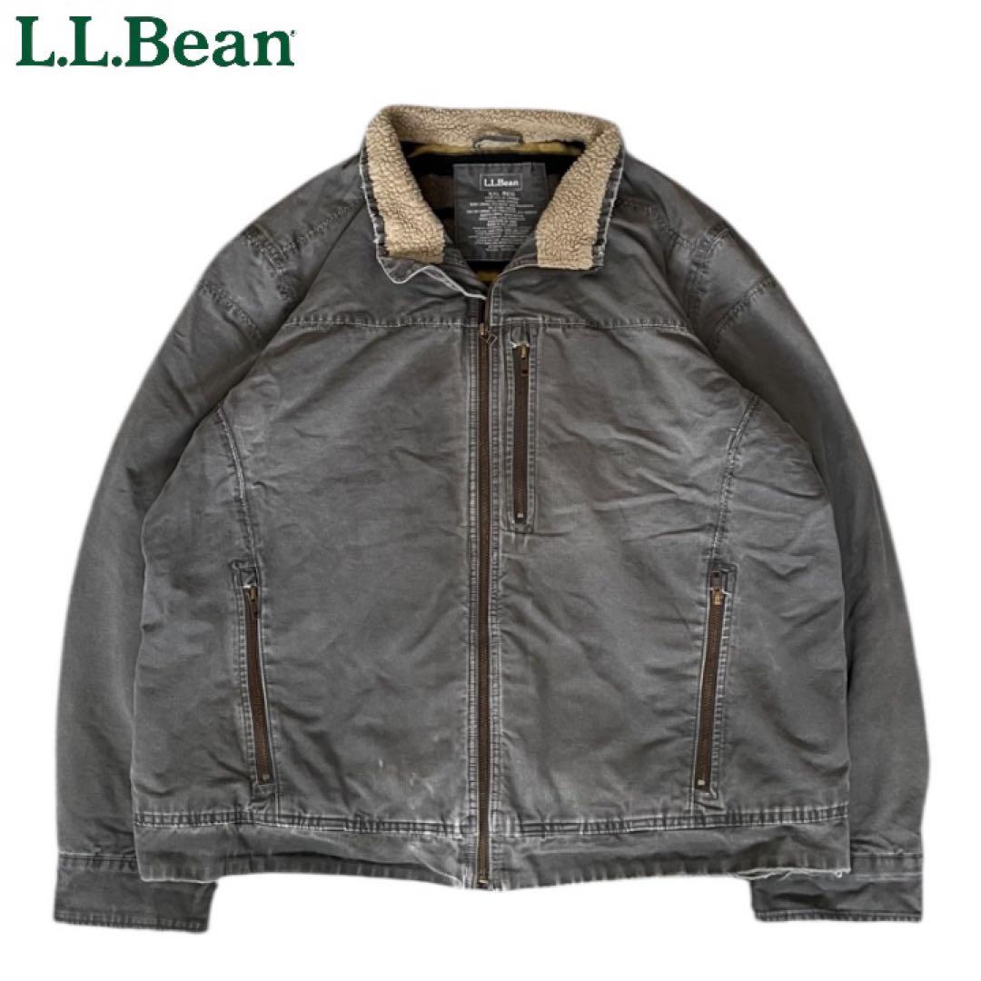 L.L.Bean襟ボア中綿ワークジャケット グレービッグサイズ フェード防寒古着