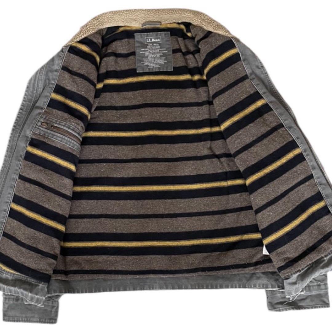 L.L.Bean襟ボア中綿ワークジャケット グレービッグサイズ フェード防寒古着