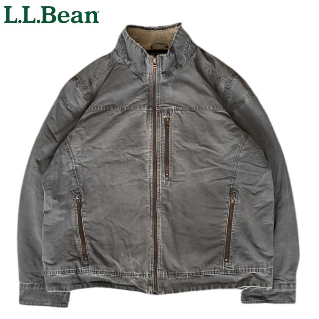 L.L.Bean襟ボア中綿ワークジャケット グレービッグサイズ フェード防寒古着