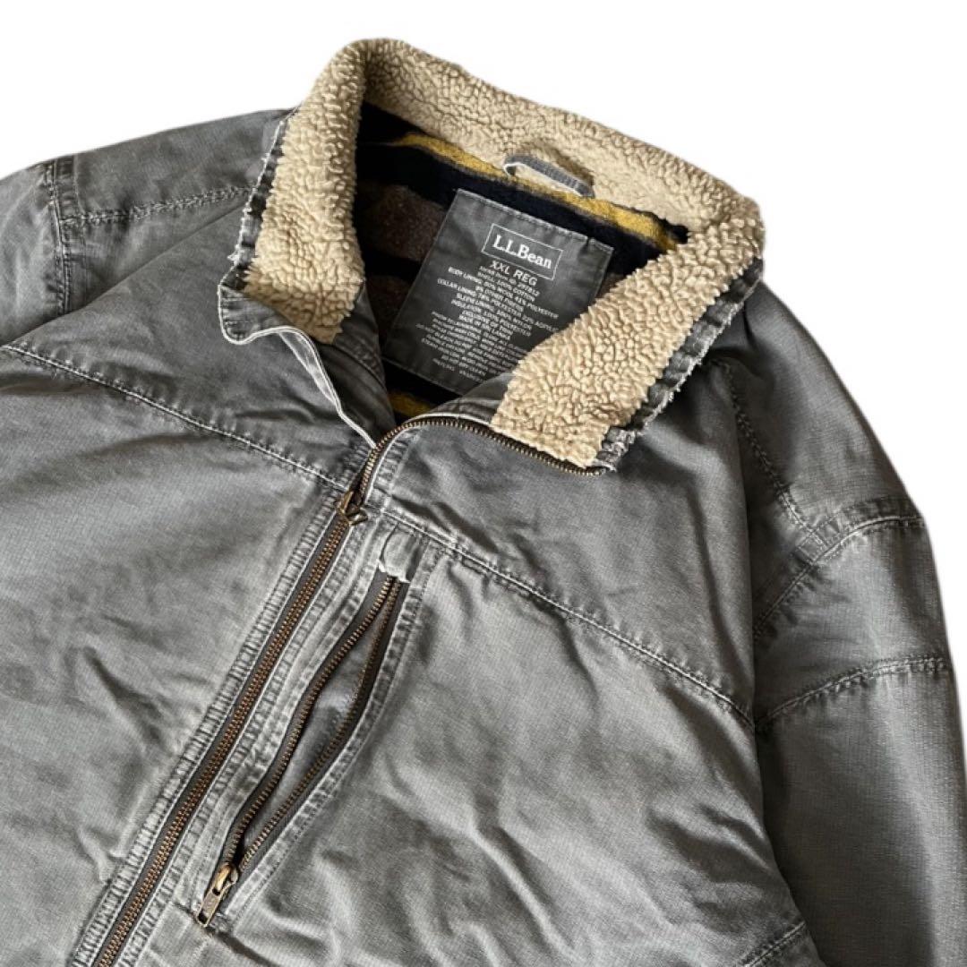 L.L.Bean襟ボア中綿ワークジャケット グレービッグサイズ フェード防寒古着