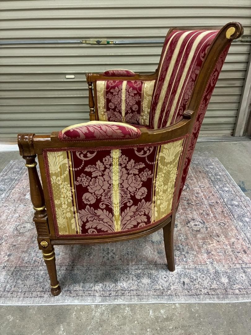 イタリア製 クラシック ソファ オットマン セット ヴィンテージ調