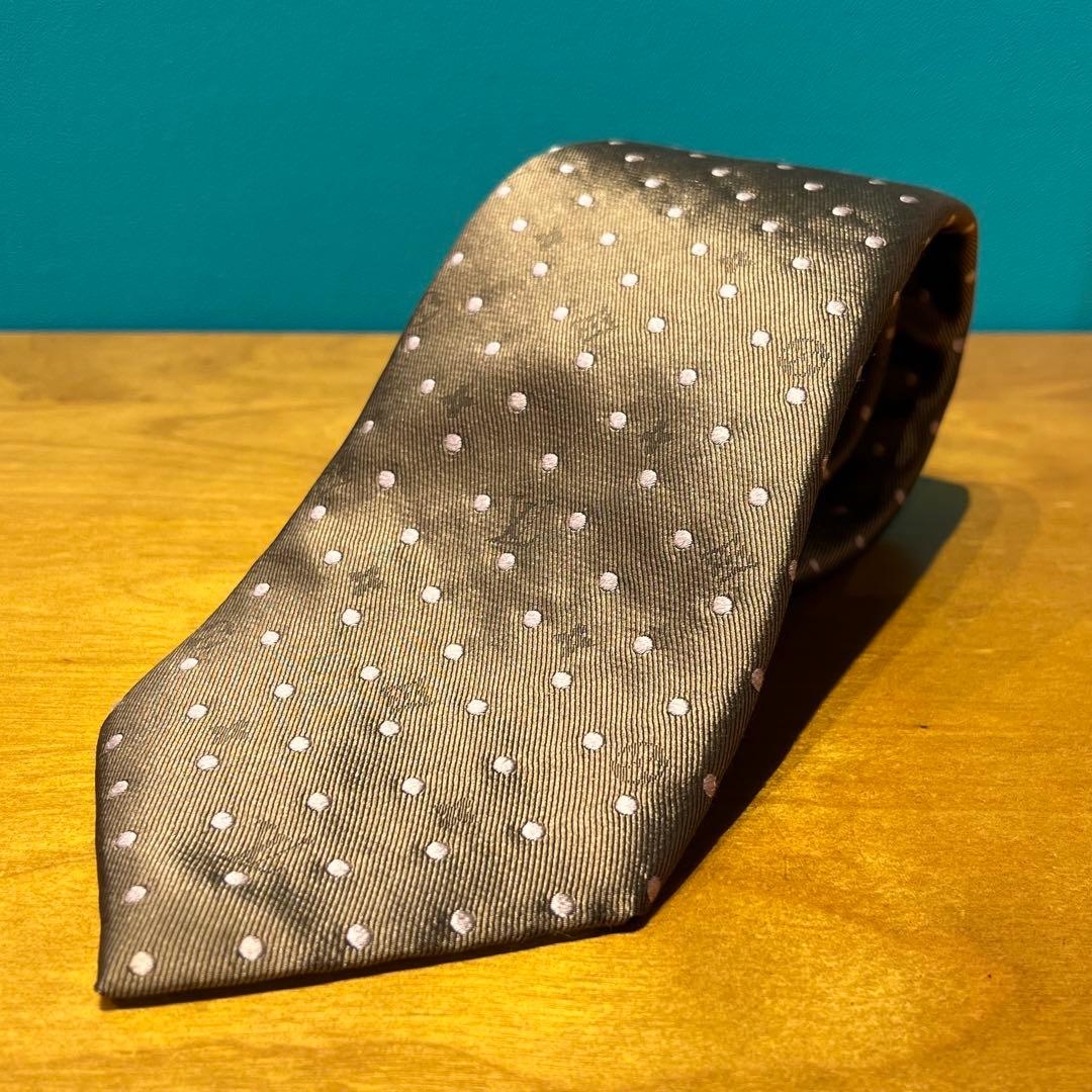 Louis Vuitton ブラウン ドット柄 ネクタイ