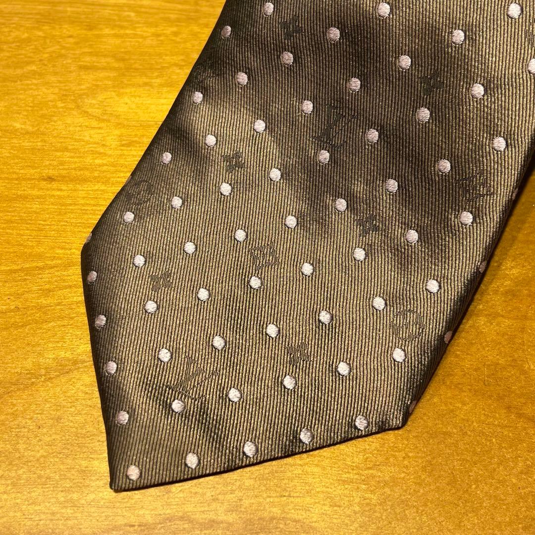 Louis Vuitton ブラウン ドット柄 ネクタイ